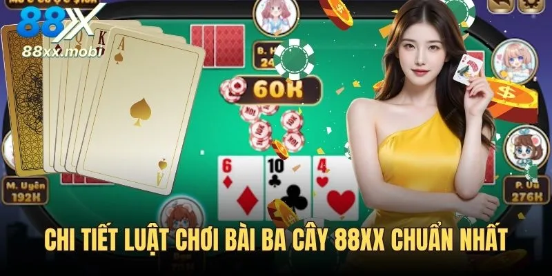 Chi tiết luật chơi bài ba cây 8XX mới nhất